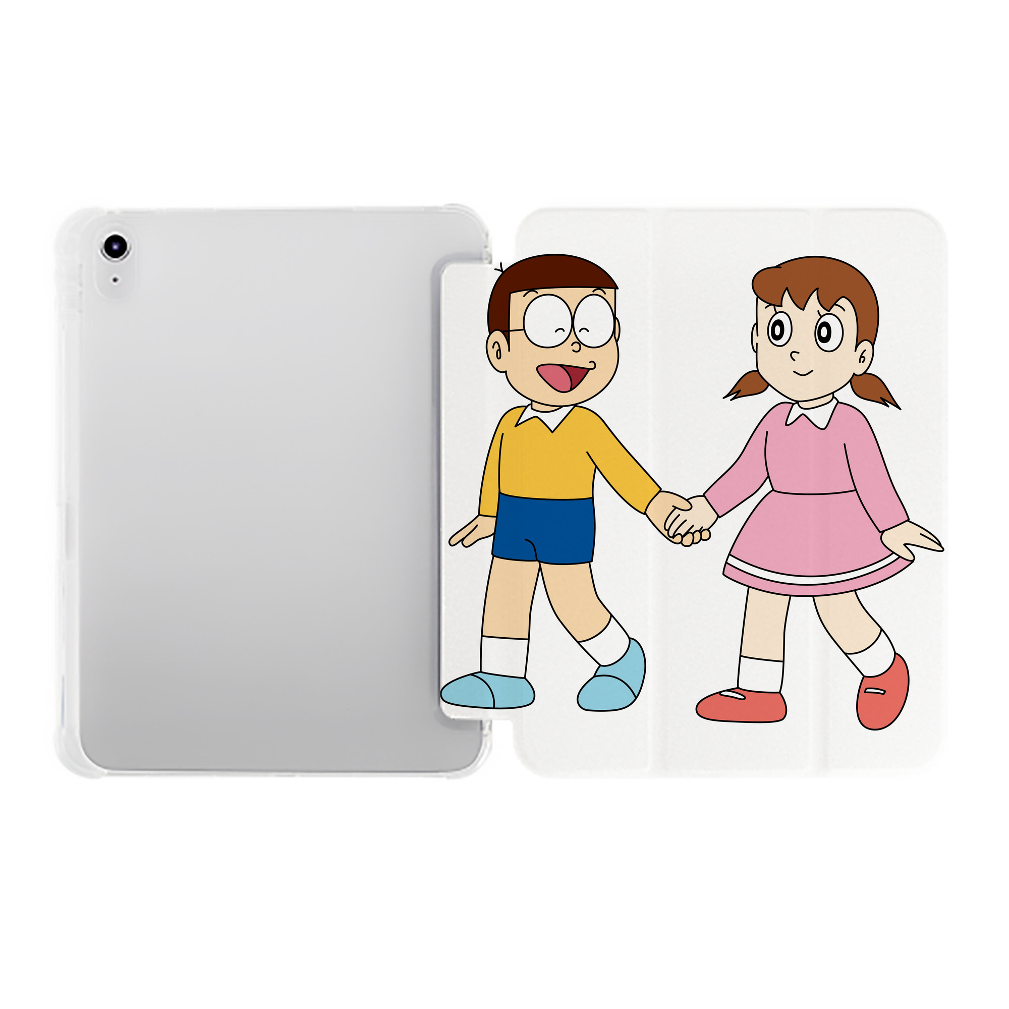 （画像用） ドラえもん 野比 のび太 Doraemon Nobita Nobi IPad ケース ペン収納付き 三つ折りスタンド PUレザー×シリコン 対応機種9.5/10.5/10.9インチ